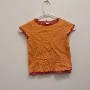 Gymboree pink/orange girls top bow short sleeves ruffle Size 5 T- Shirt  - Picture 1 of 7