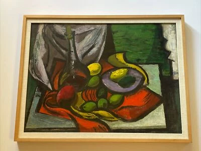 Mid Century Abstract Painting Cubist LISTED Antique Modernism HAROLD KRAMER - Image 1 of 4