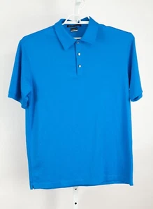 Tiger Woods Collection Polo Shirt Men Medium Blue on Blue Diamond Pattern DriFit - Picture 1 of 9