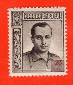 ESPAÑA 1938 GUERRA CIVIL FALANGE GÁLVEZ 16* JOSÉ ANTONIO -CON NUMERACIÓN- - Imagen 1 de 2