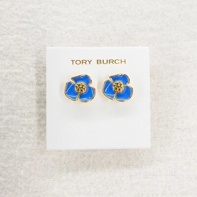 Pendientes Tory Burch Flor Flor Azul OS Foto 1 de 4