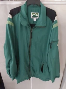 VINTAGE Rusty Jacket Mens Green Windbreaker Coat Full Zip Size Large - Picture 1 of 4