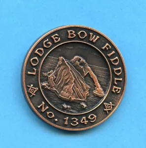 GETTONE PENNY MASSONICO LODGE BOWFIDDLE NUMERO 1349 - Foto 1 di 2