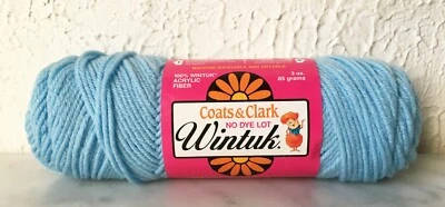 Vintage Coats & Clark Wintuk Acrylic 4 Ply Yarn - 1 Skein Color Lt Blue #815 - Image 1 of 3