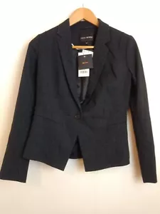 Next Petite Black Pinstripe Single Button Blazer Jacket BNWT UK Size 8P B38 - Picture 1 of 8