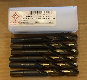 (QTY 6) Cle-Line C23861 Mechanics Drill - 3/8 Shank, 7/16” X 4-1/2” HSS 135deg - Picture 1 of 2