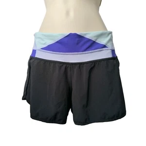 Lululemon Run Times Shorts Running schwarz gesteppt 34 lila blau Band 2 - Bild 1 von 18