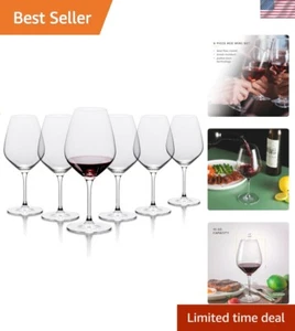 19.25-Ounce Red Wine Glasses, Set of 6, Lead-Free Crystal, Break Resistant, P... - Picture 1 of 8