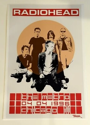 Radiohead Chicago The Metro Poster, 19"x13" April 4th, 1996 - The Bends Tour - Image 1 of 3