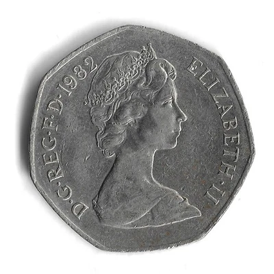 1982 UK Great Britain 50 Pence World Coin - KM# 932 (b) - Image 1 of 2