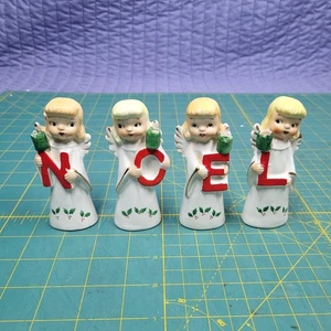 4 Estatuillas de Colección Noel Angel Holly Norcrest Niñas Candelabros de Navidad Japón - Imagen 1 de 8