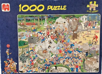 Jumbo 1000 pc The Zoo, Jan Van Haastern 2002 jigsaw puzzle Rare Vintage - Image 1 of 3