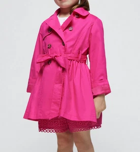 3480 Mayoral Mädchen Mantel Jacke Trenchcoat pink Gürtel NEU Gr. 110 - 134 - Bild 1 von 2