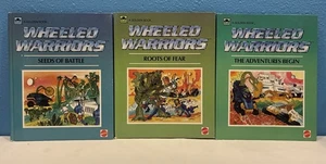 (Lot of 3) Wheeled Warriors (Hardcover, 1985) Golden Books Mattel - Picture 1 of 8