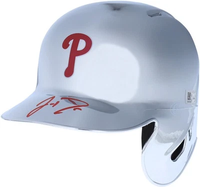 JT Realmuto Philadelphia Phillies Autographed Chrome Mini Batting Helmet - Image 1 of 2