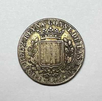 1837 Spain (Catalonia) - AR 1 Peseta, KM-129. - Image 1 of 2