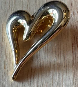 Vintage Monet Brosche Anstecknadel vergoldet Herz J44 - Bild 1 von 3