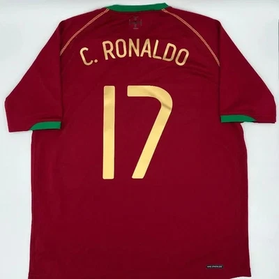 Cristiano Ronaldo #17 Portugal 2006/2007 Home ORIGINAL Nike Soccer Jersey (XL) - Image 1 of 4
