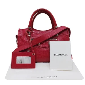 Balenciaga 309544 Red Leather Mini Giant City 2WAY + Auxiliary Mirror - Picture 1 of 7