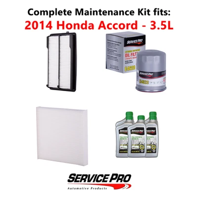 2014 Honda Accord 3.5L Complete Air, Oil & Cabin Filter Kit (0W-20) Foto 1 de 4