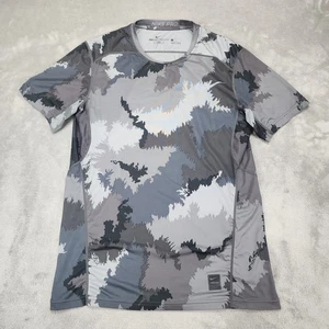 Nike Pro Hypercool Fitted Shirt Large Gray Camo Short Sleeve Athletic Top Mens - Picture 1 of 10