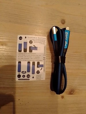 Magcable. 5 in 1. Long. 3A. Schnellladekabel. Datentransferkabel. USB. 3.0. - Bild 1 von 4