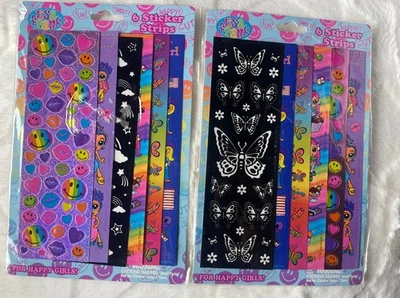 Y2K Lisa Frank 12 tiras adesivas dois conjuntos lacrados - Imagem 1 de 4
