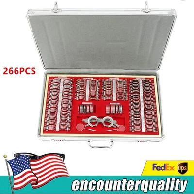 Juego de 266 piezas de lentes de prueba kit de estuche de borde de optometría borde de metal prueba de lentes ópticas con caja Foto 1 de 4