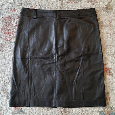 Falda punk gótica alternativa de cuero de cordero genuino negra VS2 by Vakko, talla 8 Foto 1 de 3