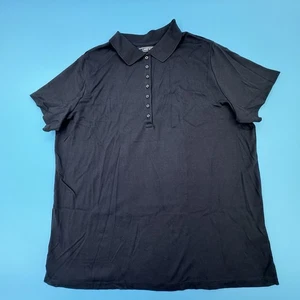 Lands End Donna Taglie Forti:1X Manica Corta Pima Cotone Colore:NERO - Foto 1 di 6