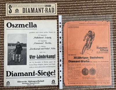Diamant Rennen, Zeitung, Reklamen, Siegmar i.Sa., Elitewerke AG, 1924-1929 Jahre - Bild 1 von 4