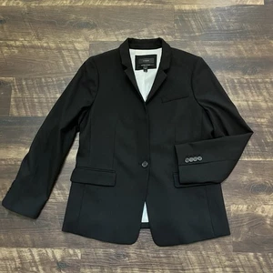 J Crew Regent Wool Black Single Button Lined Career Blazer Jacket Size 12 - Picture 1 of 12