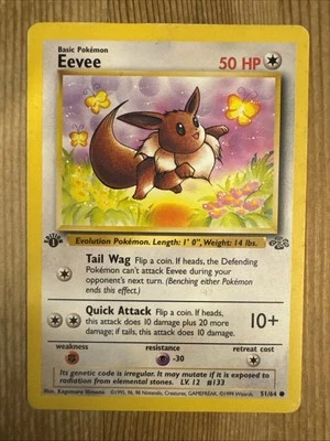 Eevee - 51/64 - Common - 1st Edition HP, English Pokemon Jungle - Image 1 of 2