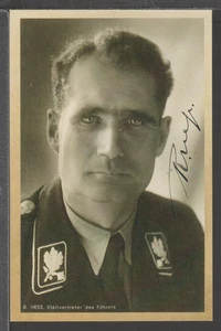 ✔️ DEUTSCHLAND 3. Reich Rudolf Hess SIGNATUR SELTENE POSTKARTE REPRODUKTION - Bild 1 von 2