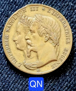Dépt 18 - Belle Méd 24 mm - Visite de l’Empereur Napoléon III & Impératrice 1862 - Imagen 1 de 2