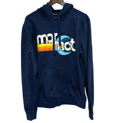 Sudadera Marmot Mujer M Azul Retro Logo Costera Sudadera con Capucha Bolsillo Polar Exterior Foto 1 de 4
