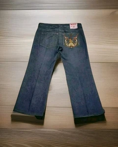 Vtg True Religion Bobby Blue Embroidered Guitar Denim Jeans Mens 42X31 USA Made - Picture 1 of 14