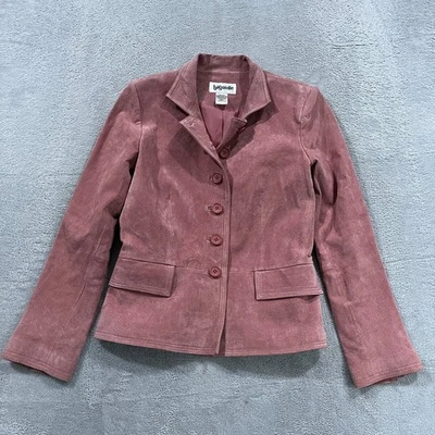 Chaqueta Bagatelle Vintage Mujer 6 Gamuza Cuero Preppy Botón Rosa Años 90 Preppy Foto 1 de 4