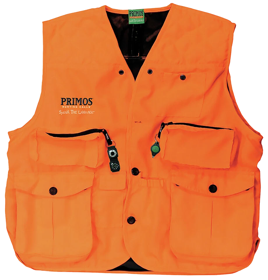 Primos 65705 Gunhunter's Hunting Vest 3XL Blaze Orange Features Compass & LED - Image 1 of 1