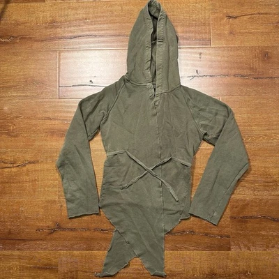 Rick Owens Slab Hoodie Sweater Womens M Olive Green Robe Kimono Avant Garde Alt - Image 1 of 4