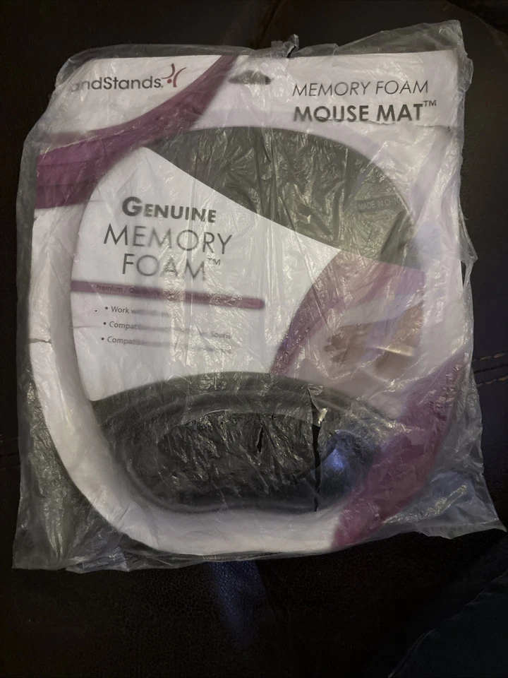 HandStands 记忆泡沫鼠标垫带记忆泡沫护手黑色 - 全新 — 第 1/1 张图片