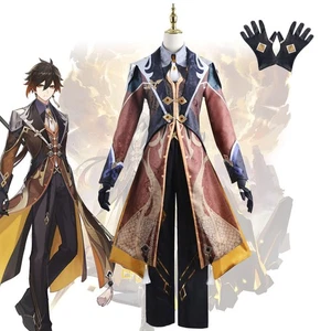 Cosplay Genshin Impact ZhongLi Wigs Costumes Halloween Carnival Suit Mens Outfit - Picture 1 of 14