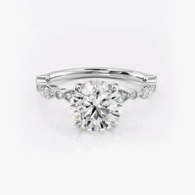 Anillo IGI Lab Grown de 1,90 quilates corte redondo diamante oro blanco de 18 k venta viernes negro  Foto 1 de 4