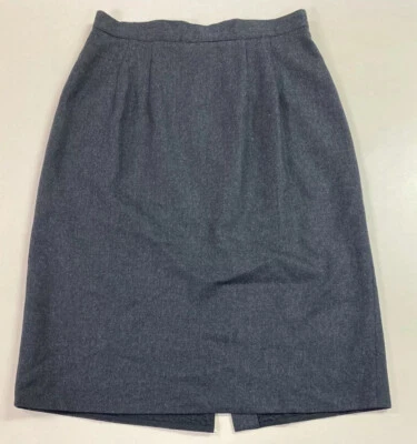 Lands End Women Grey Knee Length Pleated Lined Wool Skirt Size 10 Foto 1 de 4