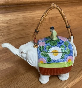 Vintage Banko Ware Teapot with Elephant Rider - Marked Made in Japan - Picture 1 of 12