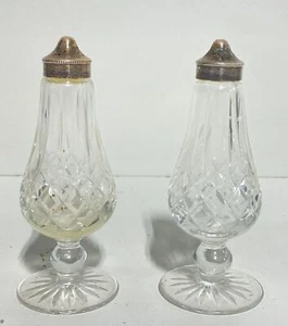 Waterford Crystal Salt and Pepper Shakers Vintage Lismore Footed Shakers - Picture 1 of 5