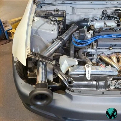 3" inch All Motor Through Headlight Intake w/vstack for Honda Acura B Srs EG EK - Image 1 of 4