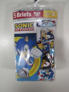 New Sonic the Hedgehog Boys 5 Pack Briefs Size 6 Multi Colors 100% Cotton - Picture 1 of 3