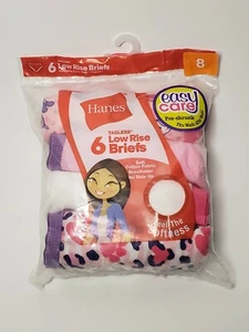 Hanes Girls Breathable Cotton Low Rise Briefs 6-Pack Colorful Size 8 Easy Care - Picture 1 of 5