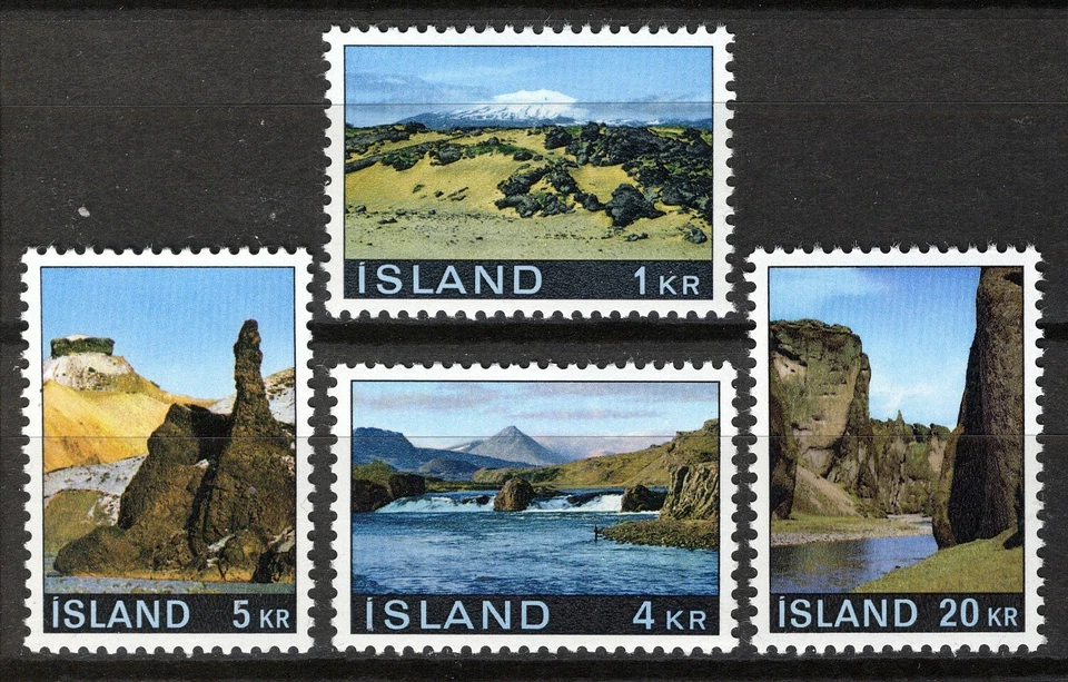 Islandia 1970, Conjunto de paisajes en estado bastante bueno MNH, Mi 434-437 Foto 1 de 1